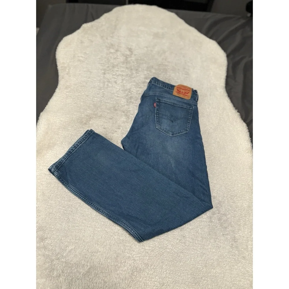 Levi's 569 Mens 36x34 Act (36x32) Loose Straight Blue Denim Jeans Pants Stretch‎